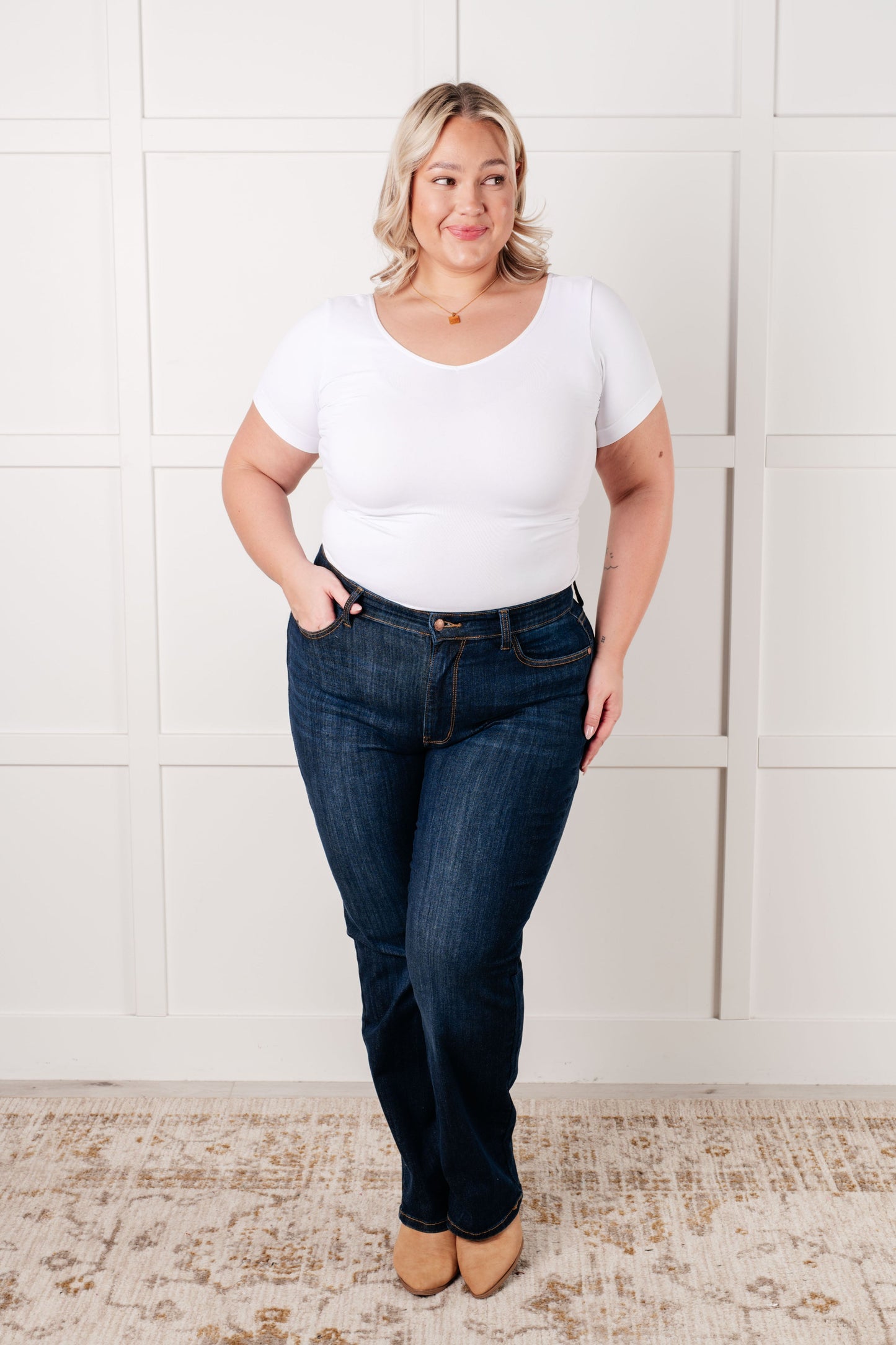Just Blue Alaina High Rise Classic Straight Jeans