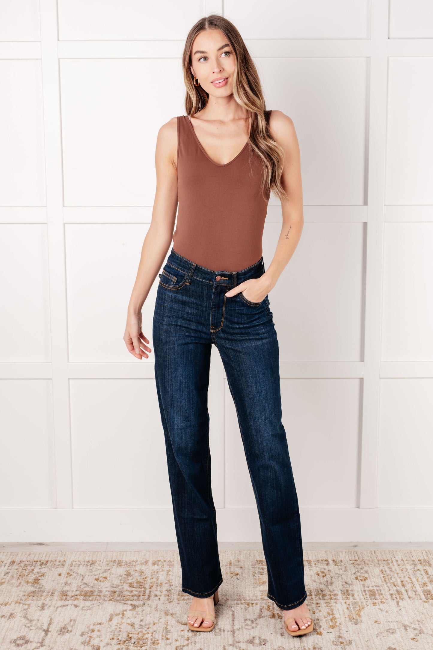 Just Blue Alaina High Rise Classic Straight Jeans