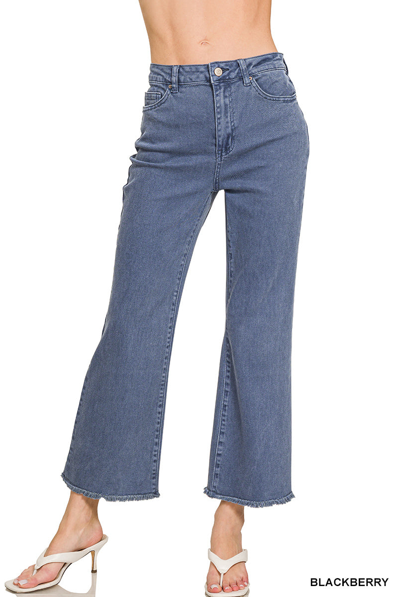 Frayed Bootcut High Rise Jeans Zenana