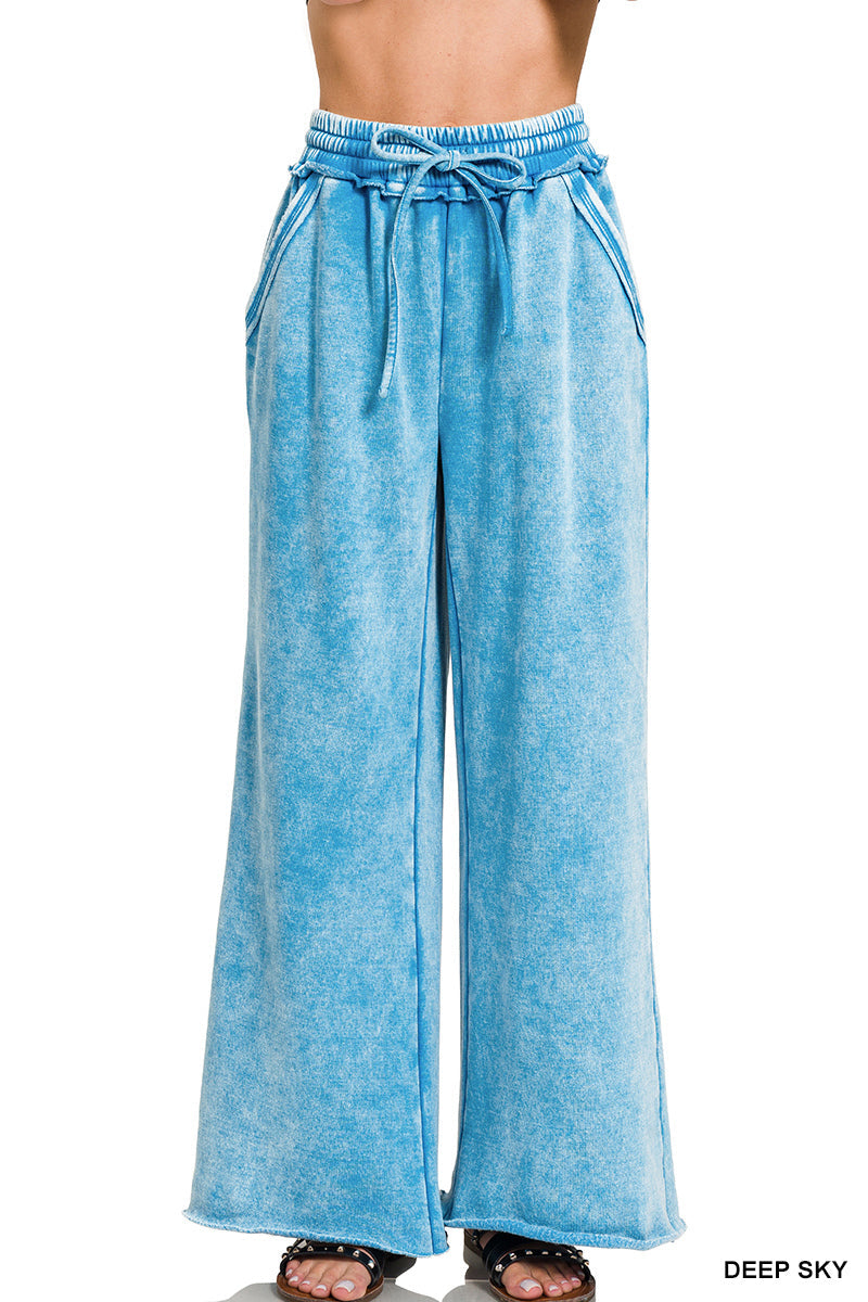 Acid Wash Fleece Sweatpants Zenana
