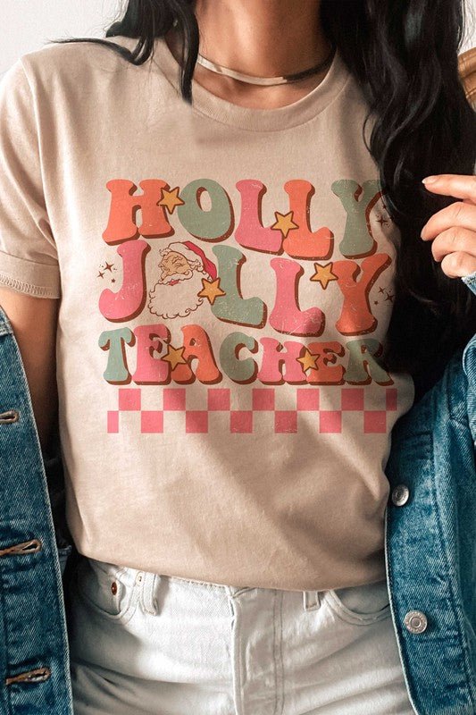 HOLLY JOLLY TEACHER Graphic Tee