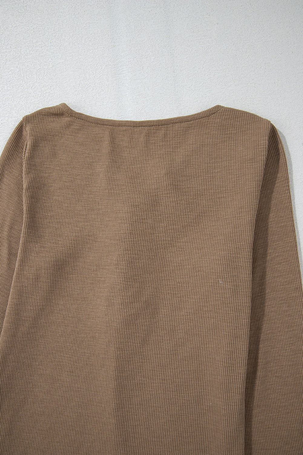 Chestnut Anglaise Broider Ribbed Long Sleeve Top