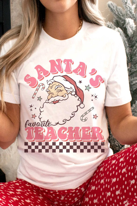 SANTAS FAVORITE TEACHER Graphic T-shirt