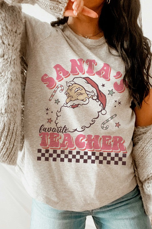 SANTAS FAVORITE TEACHER Graphic T-shirt