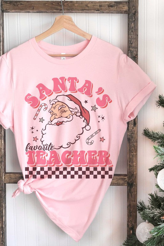 SANTAS FAVORITE TEACHER Graphic T-shirt