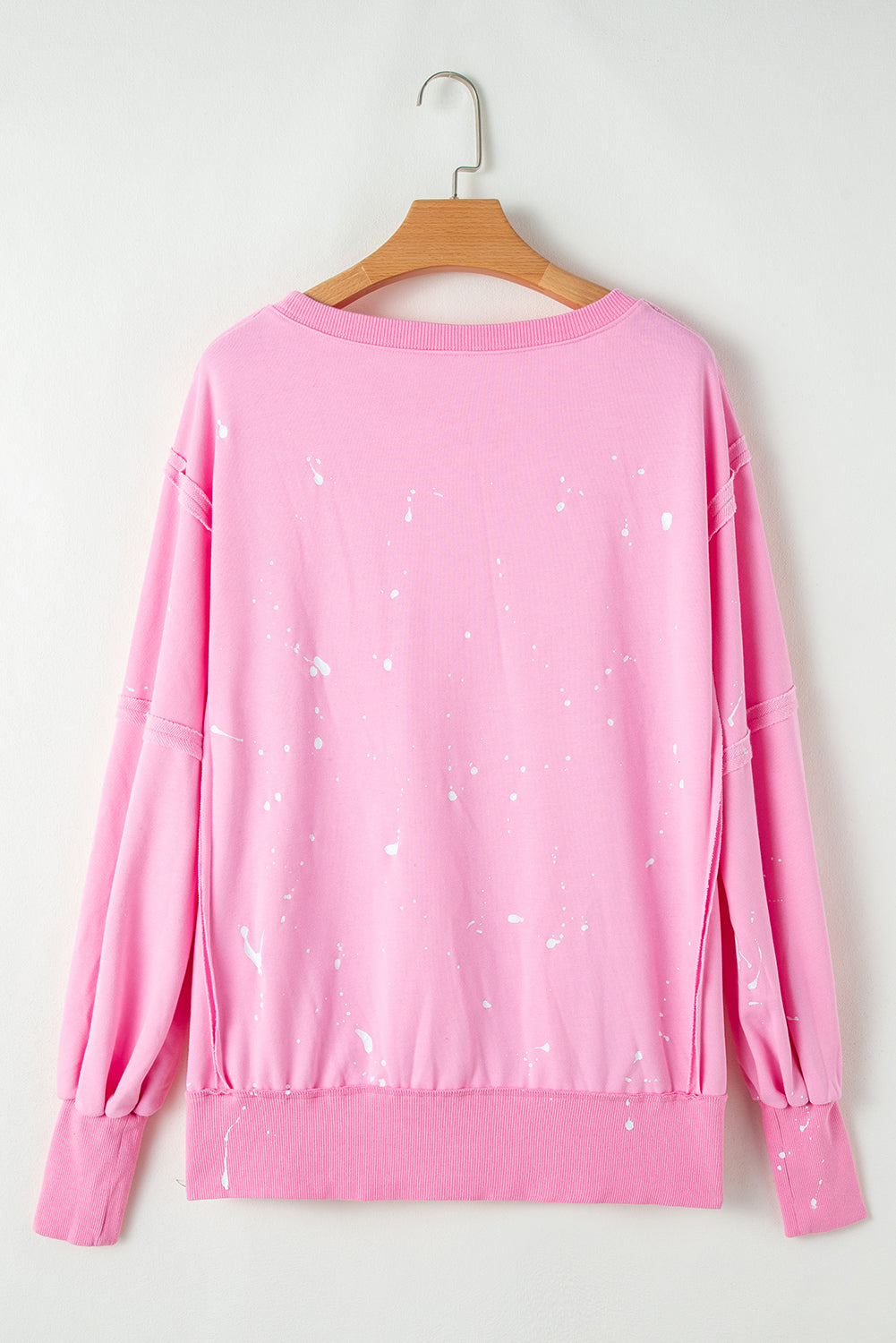 Bonbon Splash Spots Exposed Seam Baggy Sweatshirt