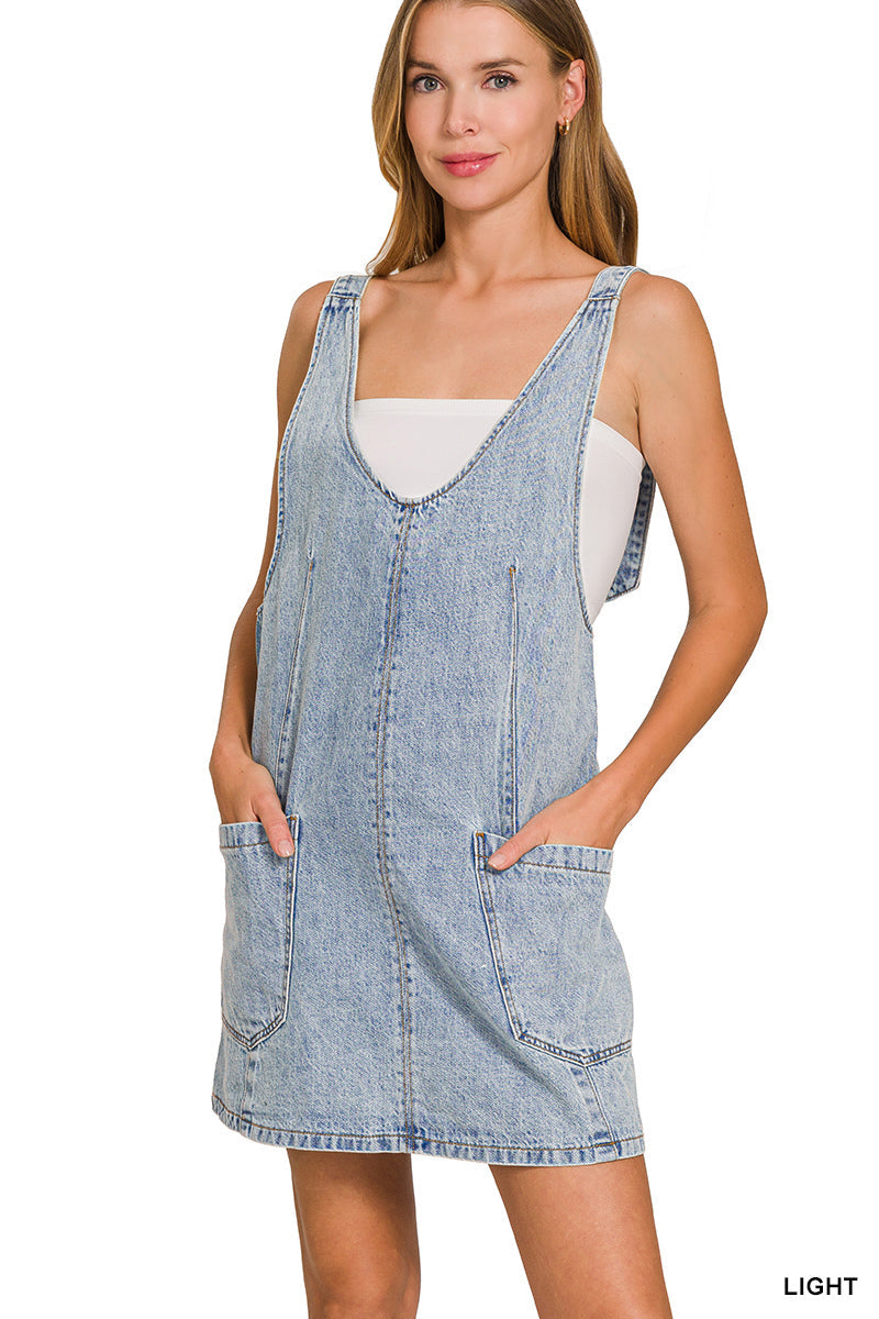 Denim Overall Dress Zenana