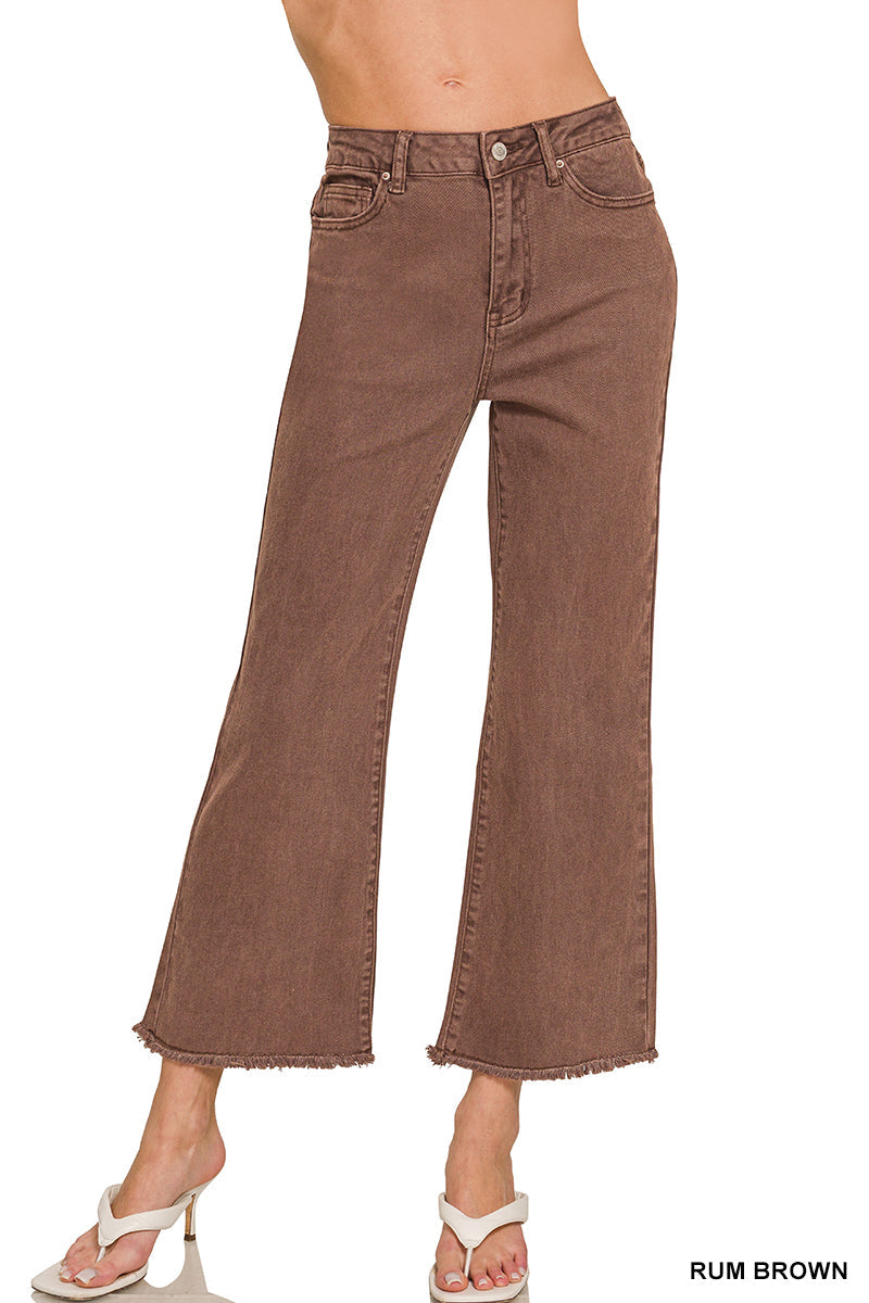 Frayed Bootcut  High Rise Jeans Zenana