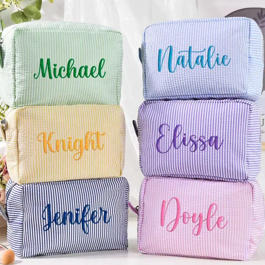 PRE-ORDER Custom Embroidered Make-Up Zipper Bags