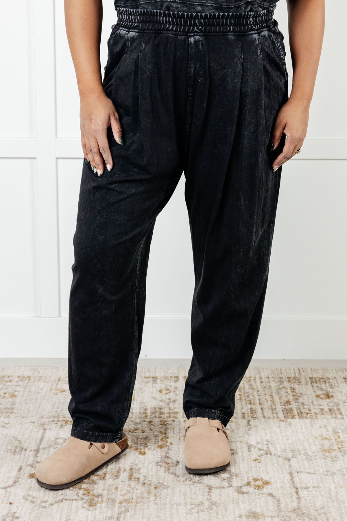 Limber Up Straight Leg Sweats in Black