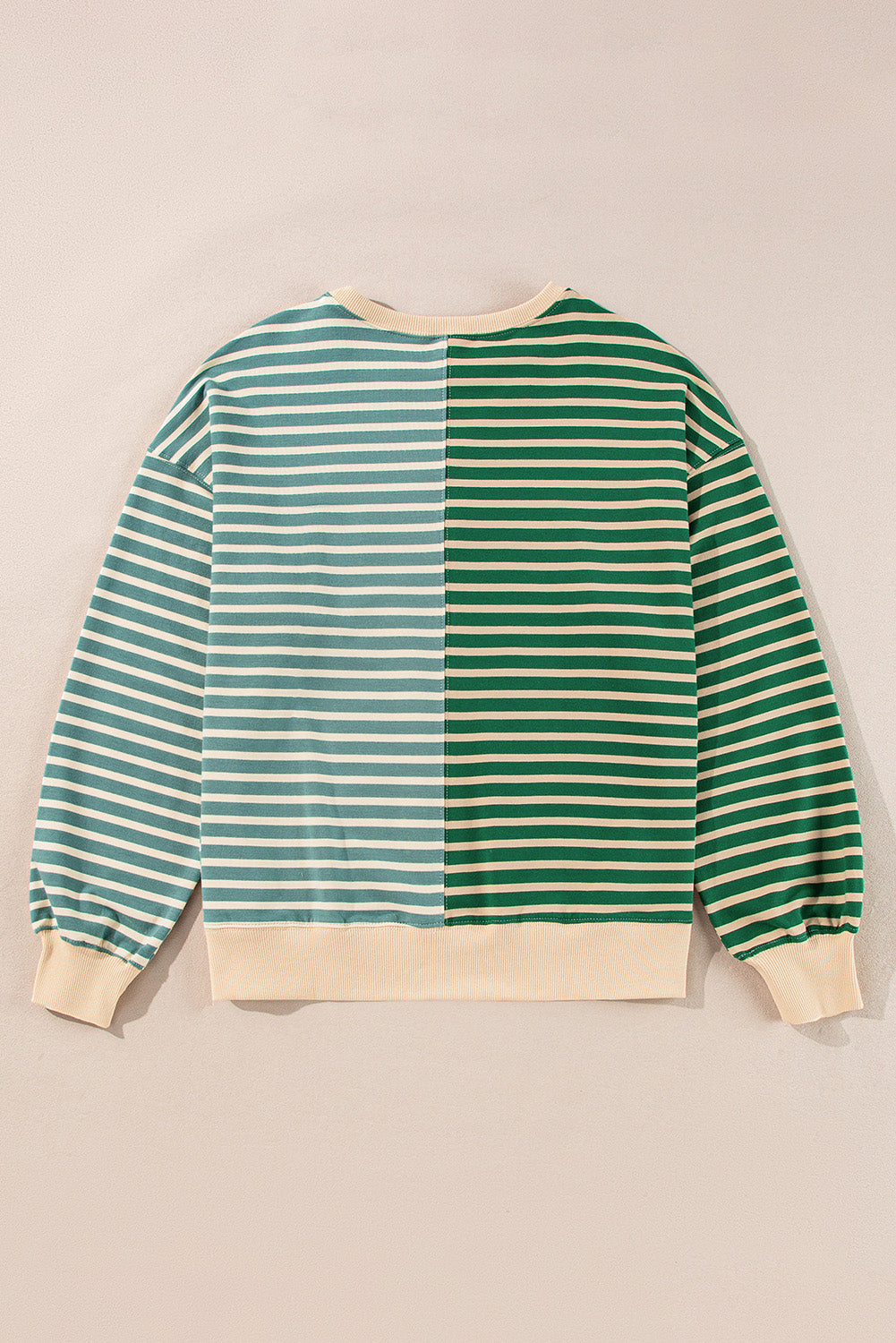 Brown Stripe Casual Stripe Colorblock Drop Shoulder Oversize Sweatshirt