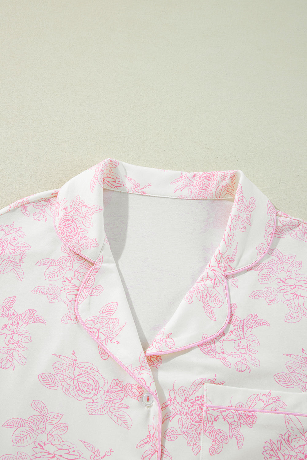 Pink Floral Long Sleeve and Pants Pajamas Set