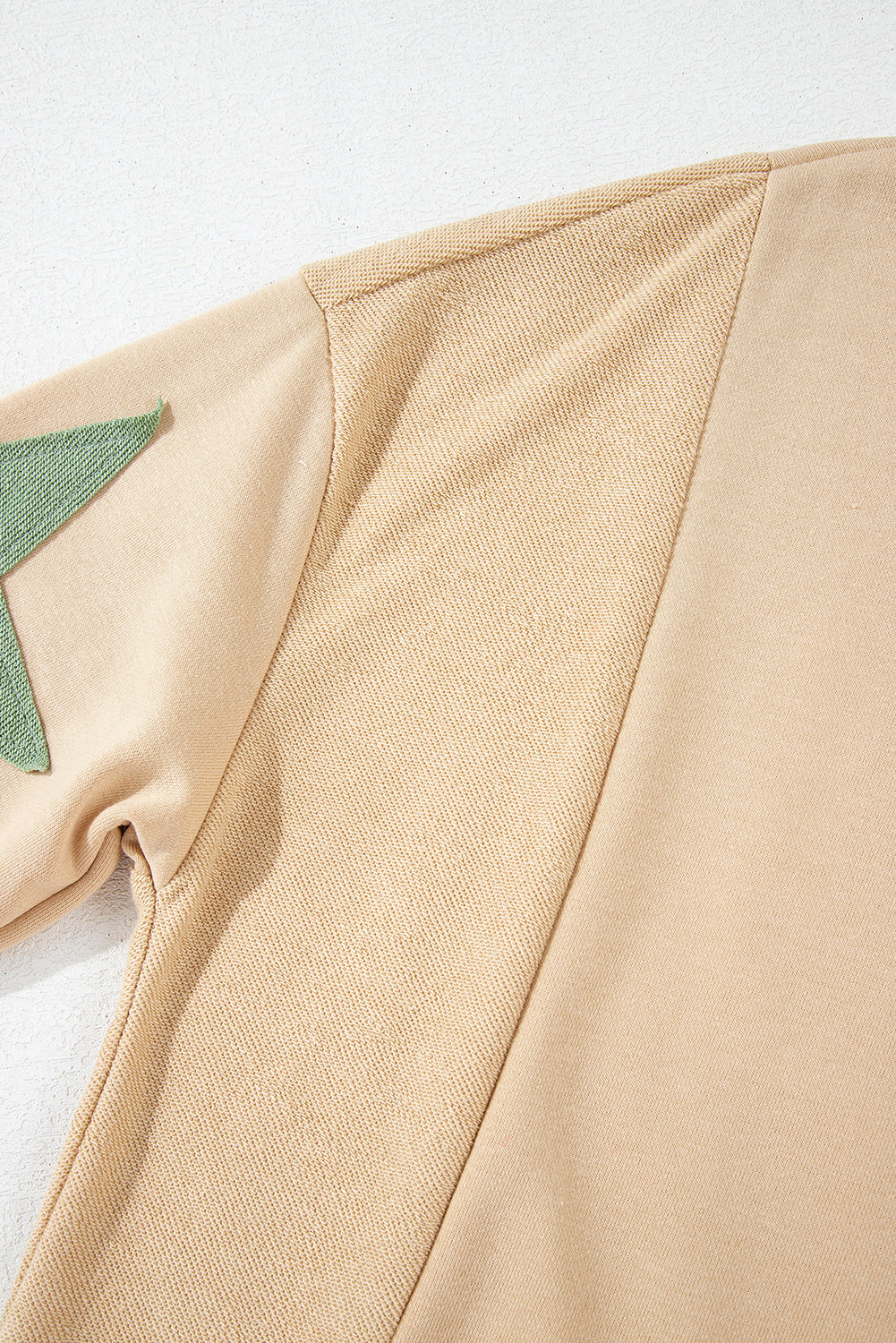 Light Pink Star Patchwork Exposed Seam Oversized Sweatshirt