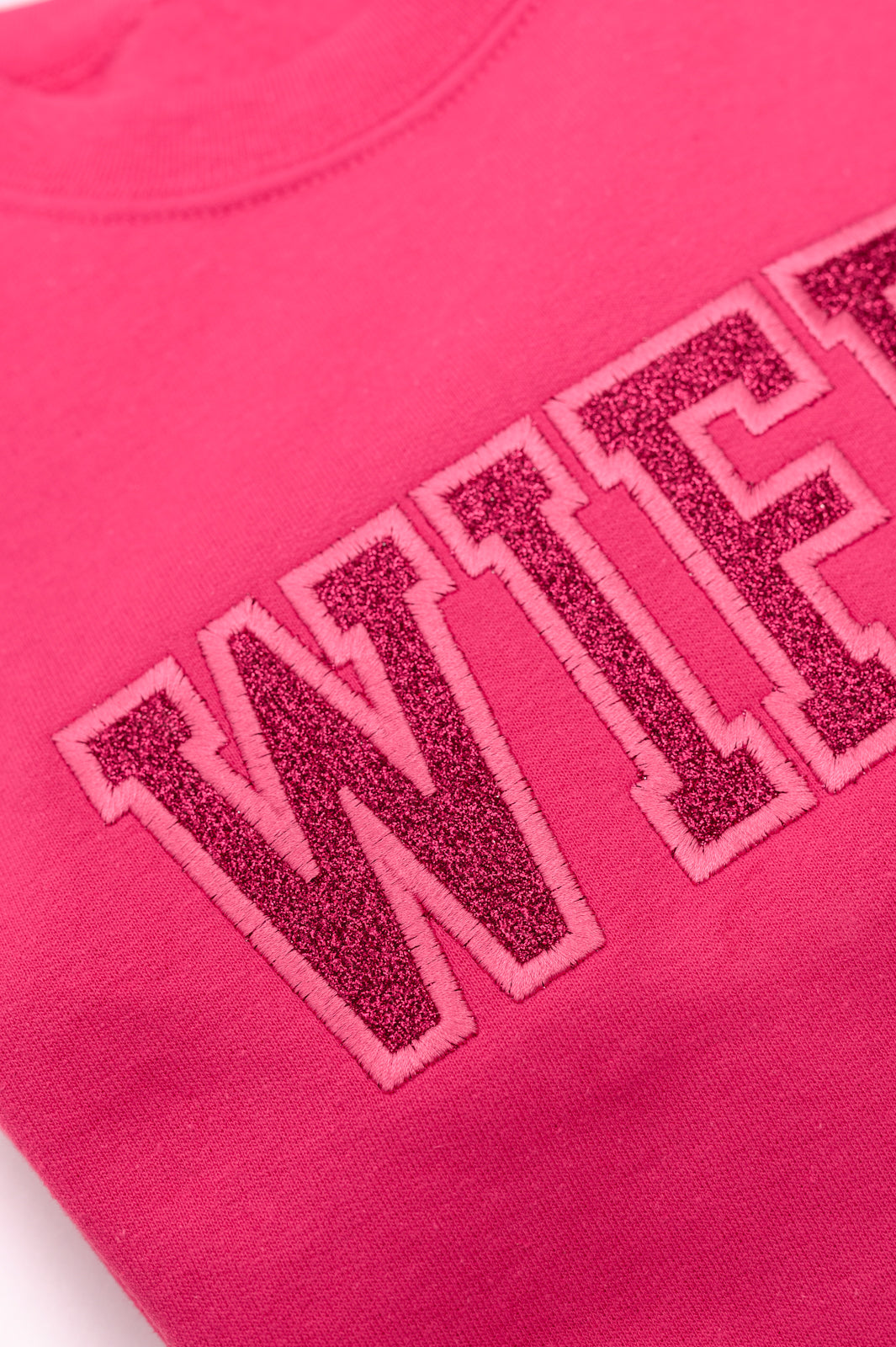 PREORDER: Embroidered Wifey Glitter Sweatshirt in Four Colors